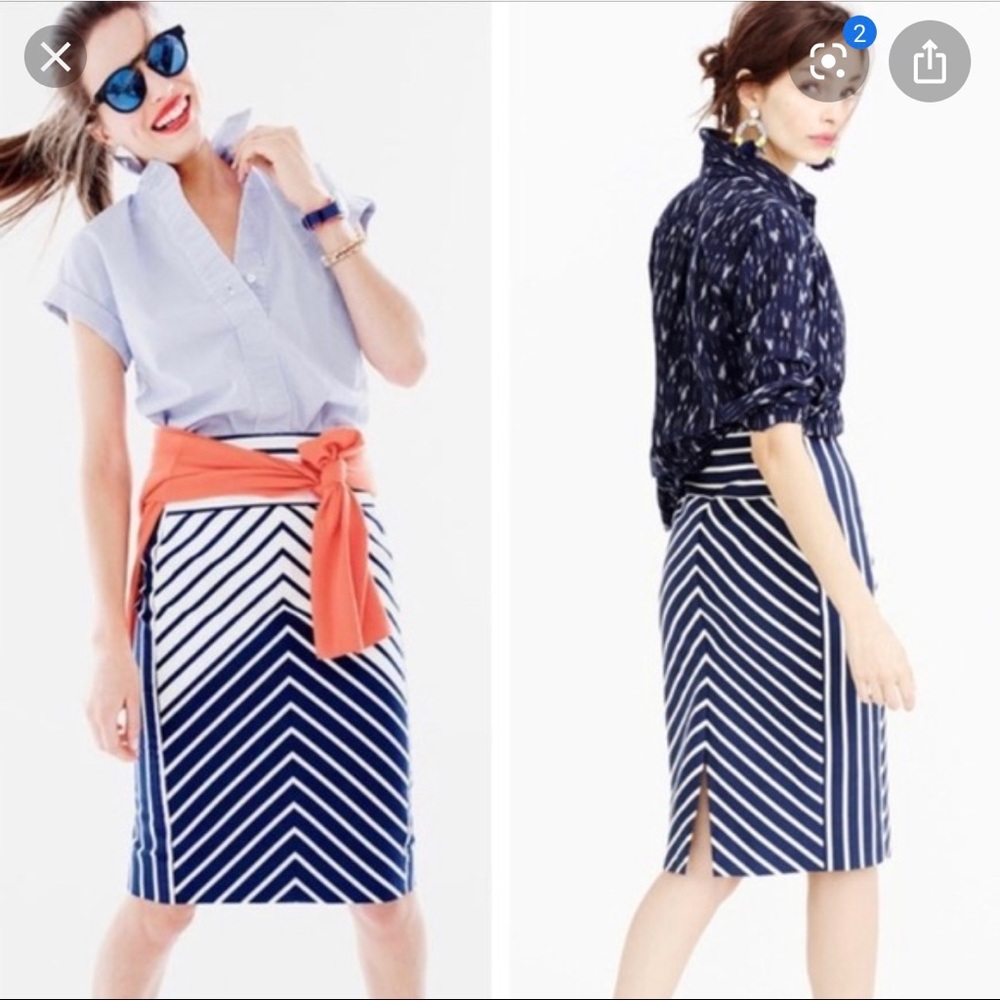 JCrew chevron pencil skirt size 2